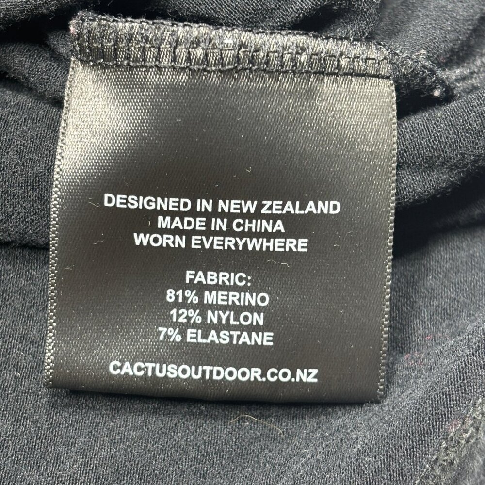 Cactus Outdoor New Zealand Merino Wool Blend Black Short Sleeve T-Shirt Mens 3XL - Picture 8 of 8